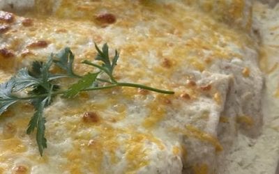 Low-Carb Creamy Enchiladas (THM S, keto friendly)