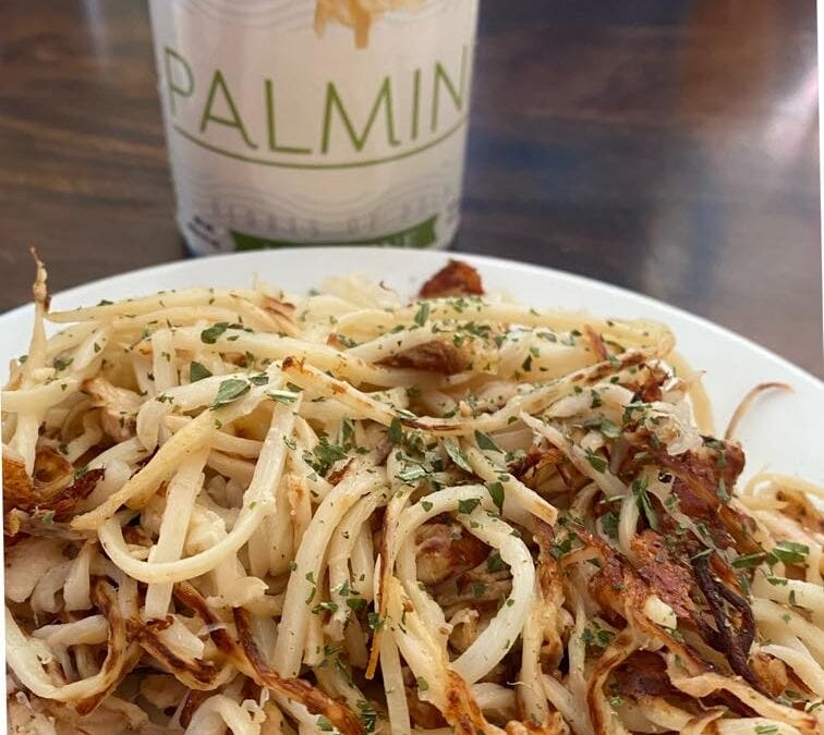 Garlic Butter Hearts of Palm Pasta (THM Deep S, keto, low carb)